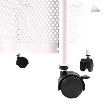 Mobilní regál na kolečkách s výsuvnou policí, kovový bílý (83620001)