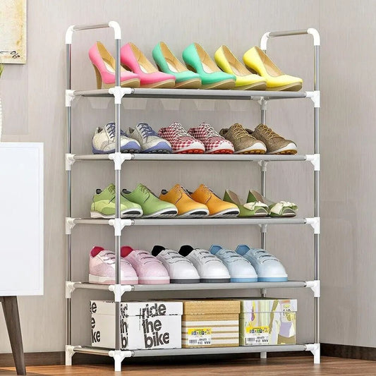 Regál na boty 5-podlažní bílý (5635)