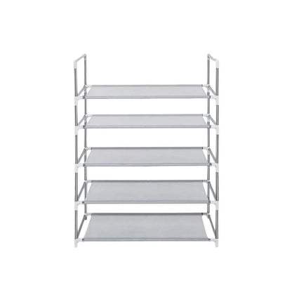 Regál na boty 5-podlažní bílý (5635)