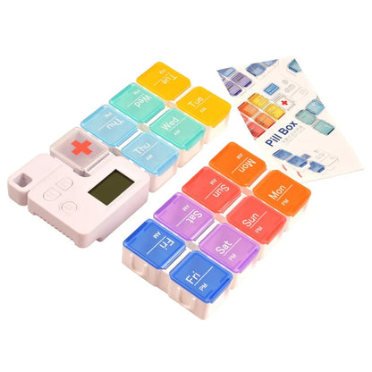 Kasetka na tablety organizer s časovačem, 15 přihrádek (8701)