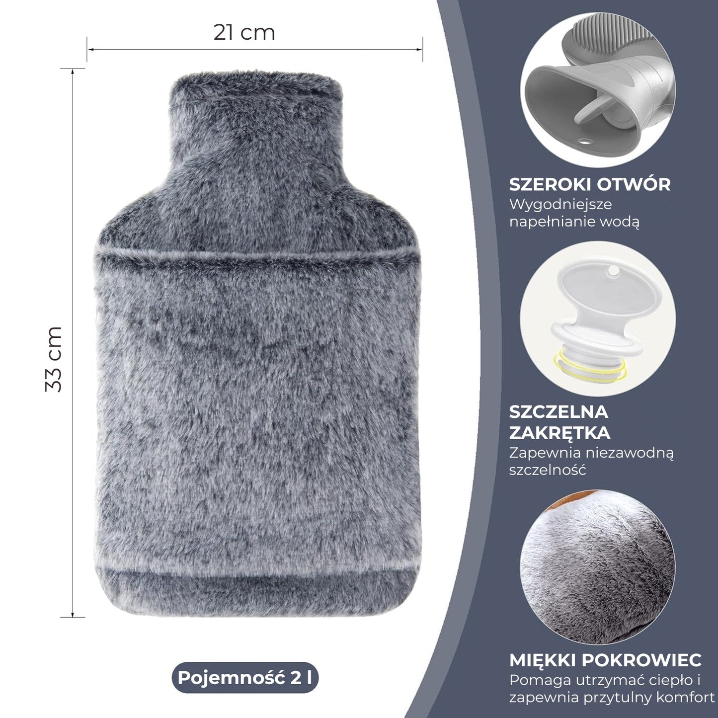 Gumový termofor s měkkým obalem, 2 l (94450001)