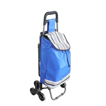 Nákupní vozík s židličkou, modrý (C077)