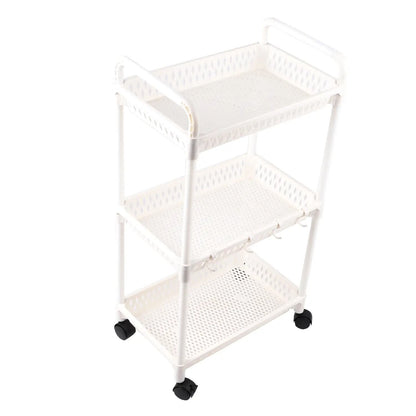 Mobilní regál organizér na kolečkách 3 police bílý (83610001)