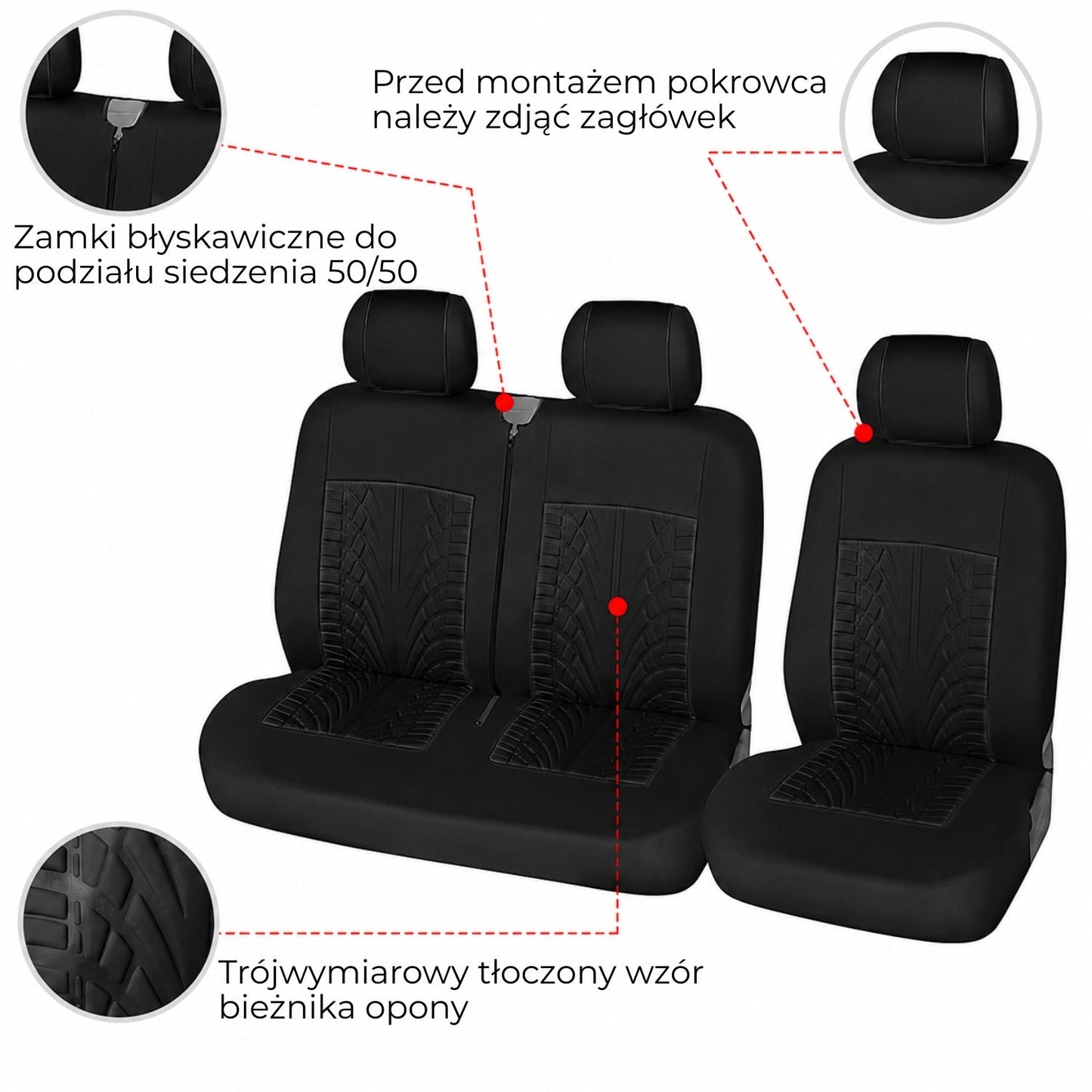 Univerzální autopotahy 2+1 pro dodávky a mikrobusy (94490001)