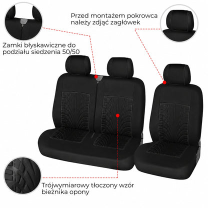 Univerzální autopotahy 2+1 pro dodávky a mikrobusy (94490001)