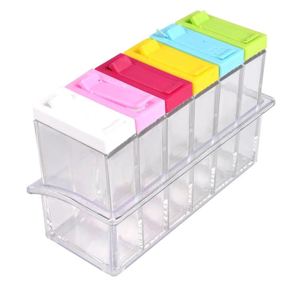 Průhledné nádoby na koření - sada 6 ks (4669)