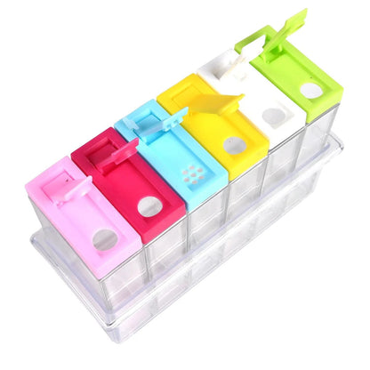 Průhledné nádoby na koření - sada 6 ks (4669)